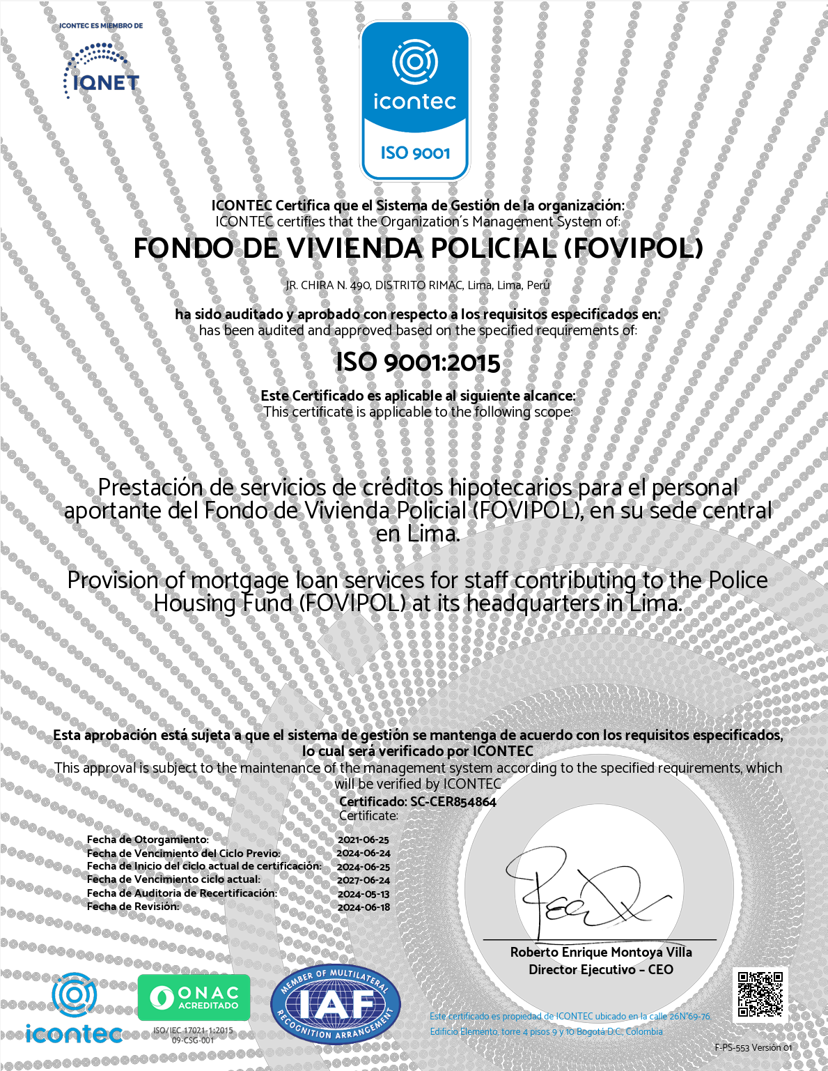 ISO 9001:2015 - Sistema de Gestión de la Calidad